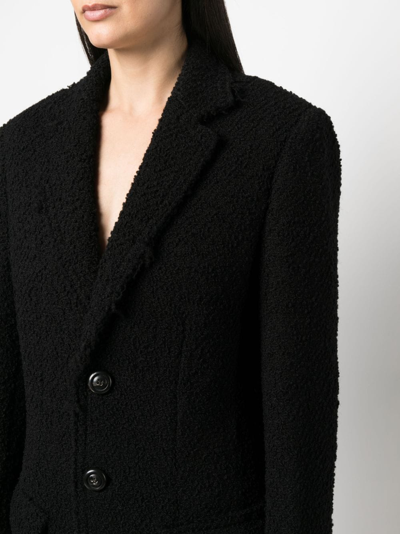 Dsquared2 Single-breasted Bouclé Coat In Black