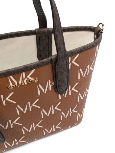 Shop Michael Kors Printed-logo Tote Bag In Brown