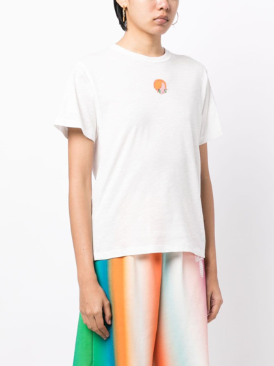 Mira Mikati Logo-embroidered Organic-cotton T-shirt In White
