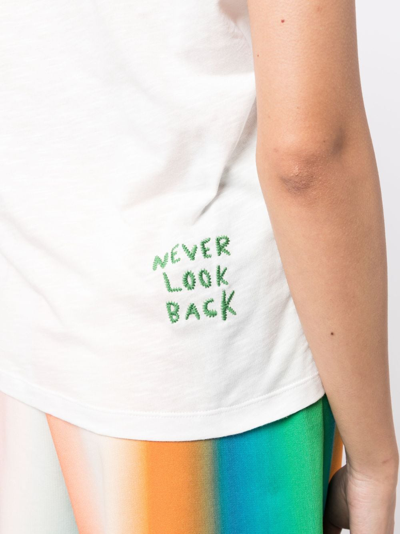 Mira Mikati Logo-embroidered Organic-cotton T-shirt In White