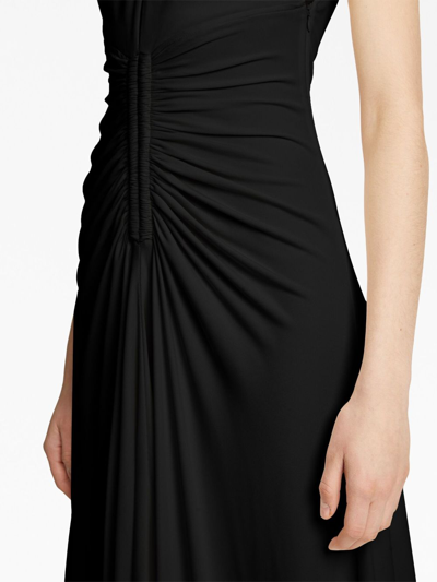Shop Proenza Schouler Halterneck Draped Jersey Dress In Black