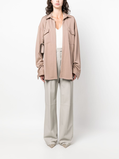 Shop Styland Long-sleeved Cotton Shirt In Neutrals