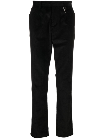 Shop Roberto Cavalli Corduroy Tiger Tooth-detail Trousers In Black