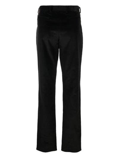Shop Roberto Cavalli Corduroy Tiger Tooth-detail Trousers In Black