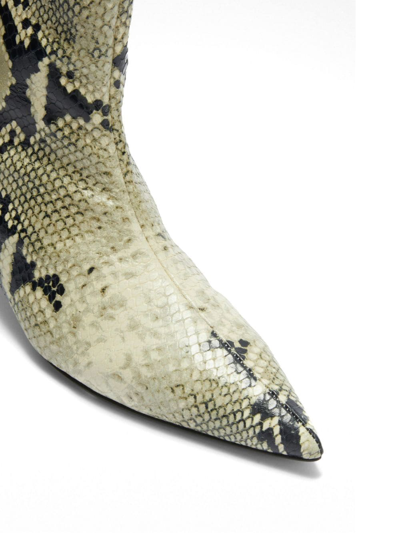 Shop Jil Sander Snake-print Leather Ankle Boots In Neutrals
