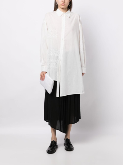 Shop Y's Asymmetric Lace-trim Shirt In White