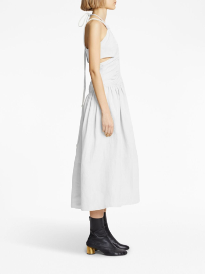 Shop Proenza Schouler Cut-out Ruched Midi Dress In White