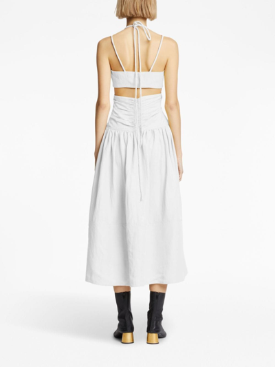 Shop Proenza Schouler Cut-out Ruched Midi Dress In White