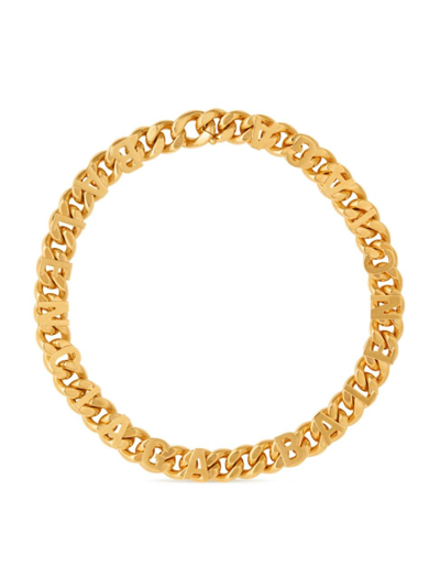 Shop Balenciaga Women's Chain Logo Necklace In Gold