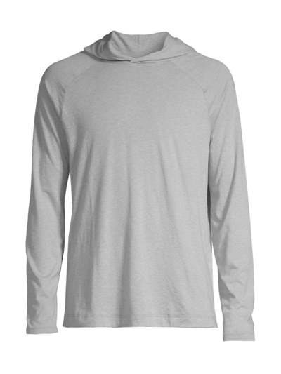 Shop Alo Yoga Men's Core Runner Hooded Top In Athletic Heather Grey