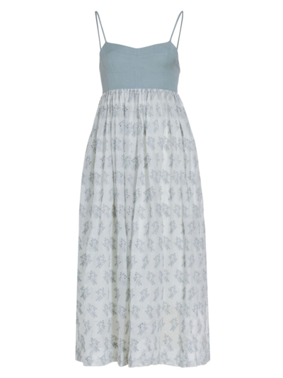 Shop The Great Women's The Camelia Eyelet Maxi Dress In Crystal Blue