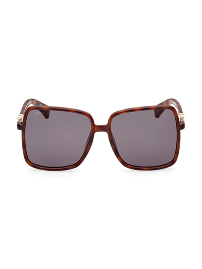 Shop Max Mara Women's Emme 58mm Square Sunglasses In Brown