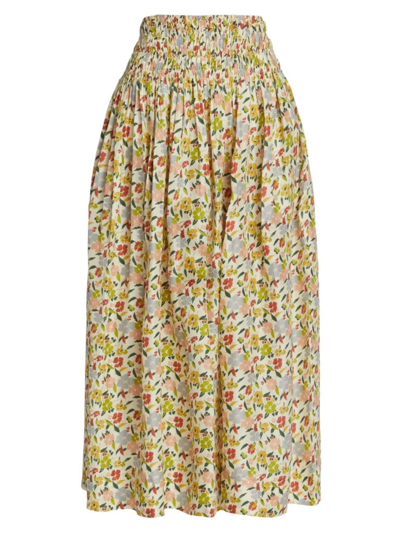 Shop The Great Women's The Viola Silk Floral Maxi Skirt In Floating Petals Floral