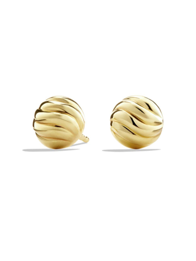 Shop David Yurman Women's Sculpted Cable Stud Earrings In 18k Yellow Gold