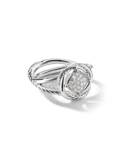 Shop David Yurman Women's Infinity Ring In Sterling Silver In Diamond