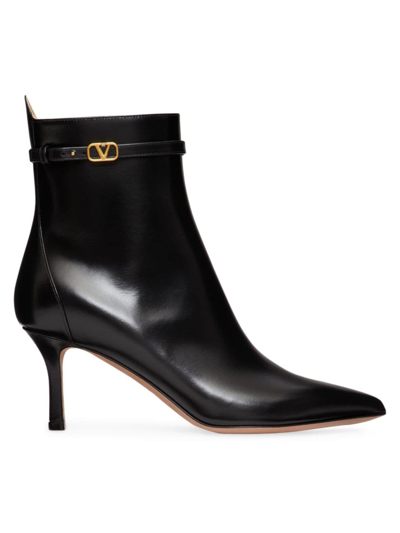 Shop Valentino Women's Tan-go Ankle Boots In Calfskin Leather In Black
