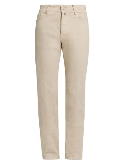 Shop Kiton Men's Cotton Five-pocket Trousers In Beige