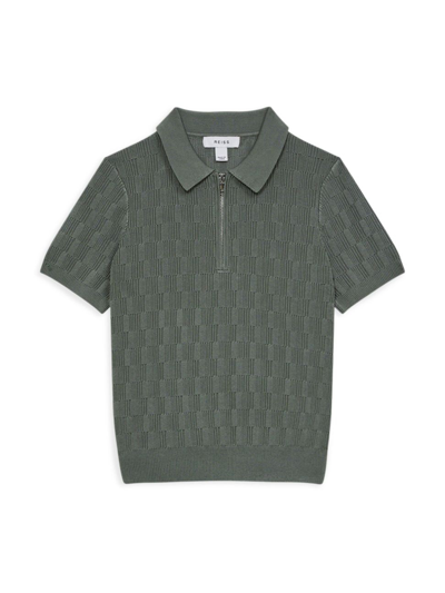 Shop Reiss Little Boy's & Boy's Half-zip Sweater Polo In Green