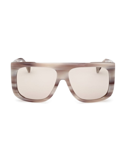 Shop Max Mara Women's Eileen 60mm Rectangular Sunglasses In Neutral