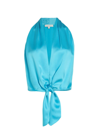 Shop The Sei Women's Silk Tie-front Sleeveless Blouse In Sky