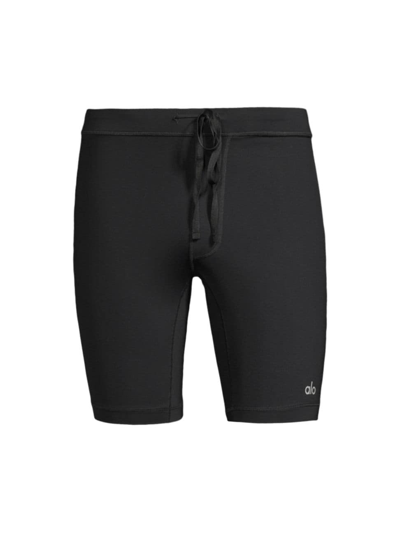 Shop Alo Yoga Men's Warrior Compression Shorts In Jet Black