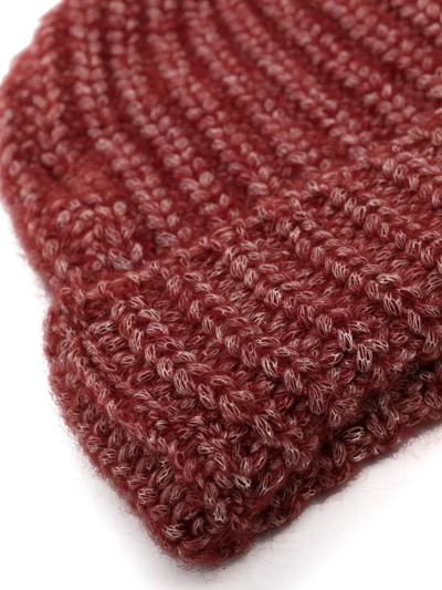Shop Eleventy Ribbed-knit Beanie In Red