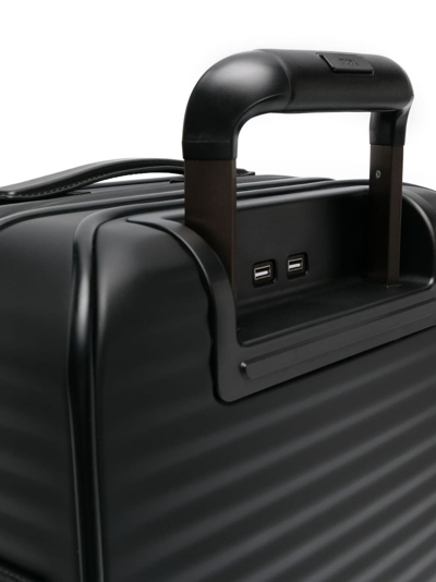 Shop Zegna Leggerissimo Trolley Suitcase In Black