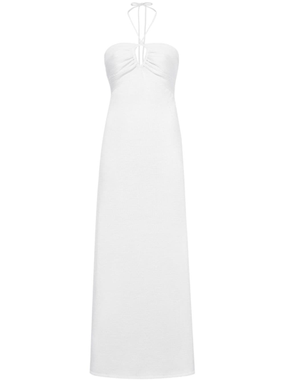 Shop Proenza Schouler Fine-knit Halterneck Dress In White