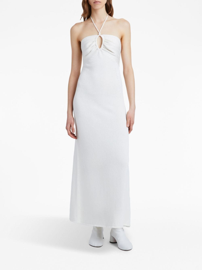 Shop Proenza Schouler Fine-knit Halterneck Dress In White
