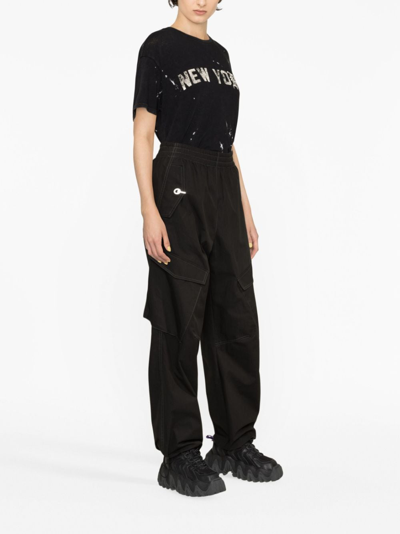 R13 Paint Splatter New York Boyfriend Stretch Recycled Cotton Graphic T-shirt In Black