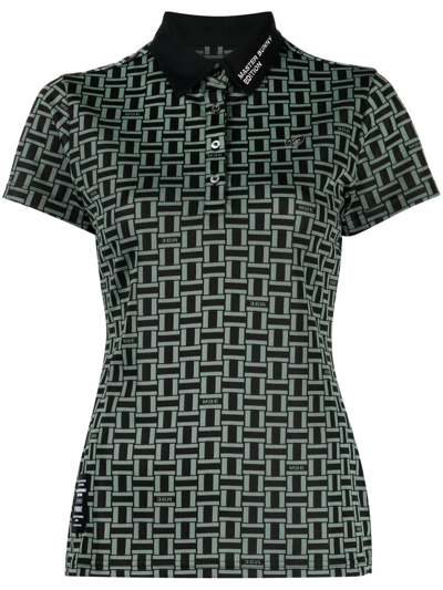 Master Bunny Edition Houndstooth-patterned Logo-patch Polo Shirt In Green