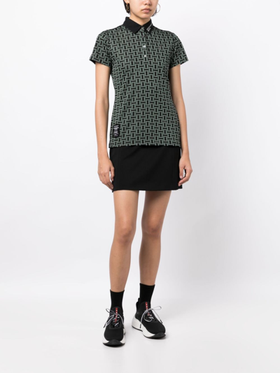 Master Bunny Edition Houndstooth-patterned Logo-patch Polo Shirt In Green