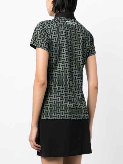 Master Bunny Edition Houndstooth-patterned Logo-patch Polo Shirt In Green