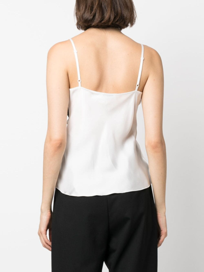 Shop Sandro Lace-panel Silk Tank Top In White