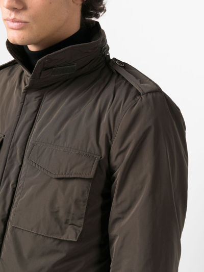 Aspesi Crinkled-finish Military Jacket In Green