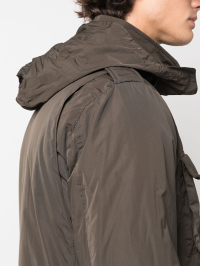 Aspesi Crinkled-finish Military Jacket In Green