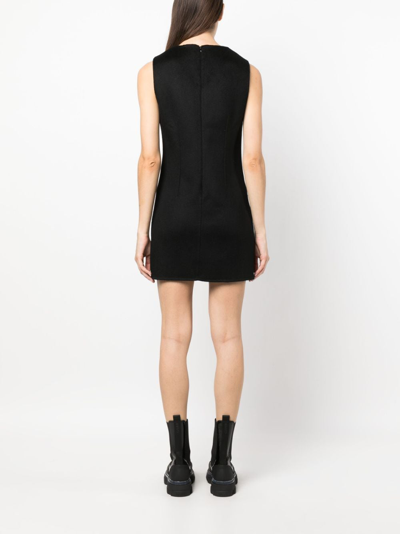 Shop P.a.r.o.s.h Sleeveless Wool Minidress In Black