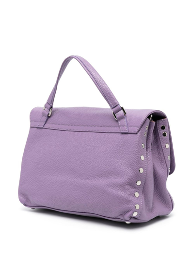 Shop Zanellato Baby Postina Leather Tote Bag In Purple