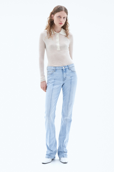 Filippa K Pintuck Flared Denim Jeans In Blue