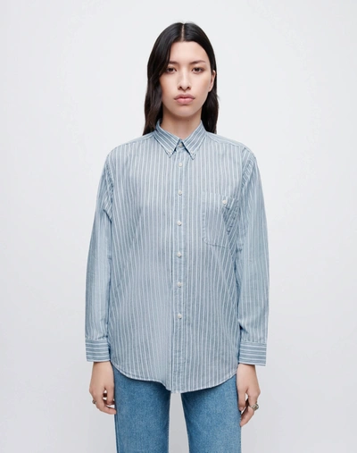 Shop Re/done 90s Upcycled Oversized Shirt In Light Blue