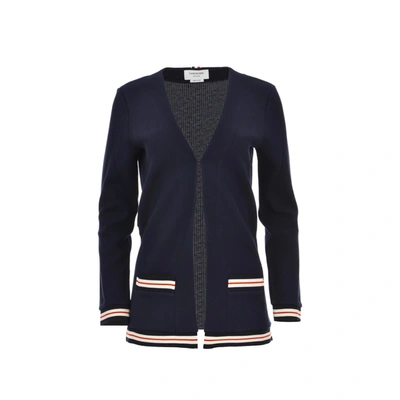 Shop Thom Browne Cotton Cardigan In Blue