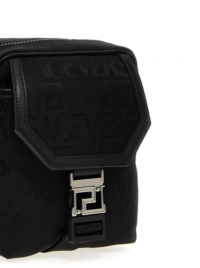 Shop Versace Logo Crossbody Bag Crossbody Bags Black