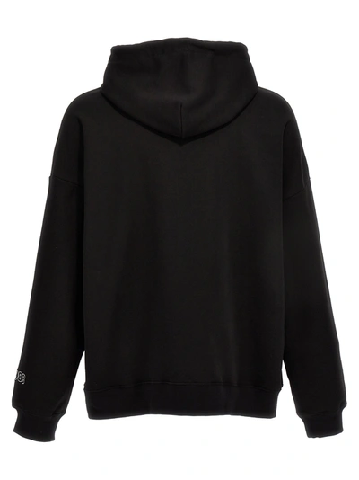 Shop Gcds Logo Print Hoodie Sweatshirt Black