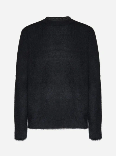 Shop Off-white Arrow Mohair-blend Sweater In Black,beige