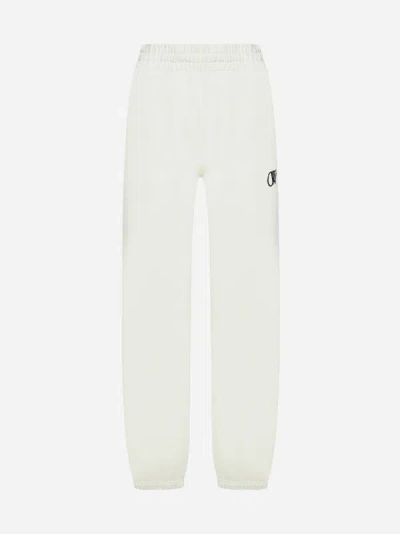 Shop Off-white Logo Cotton Sweatpants In Beige,black
