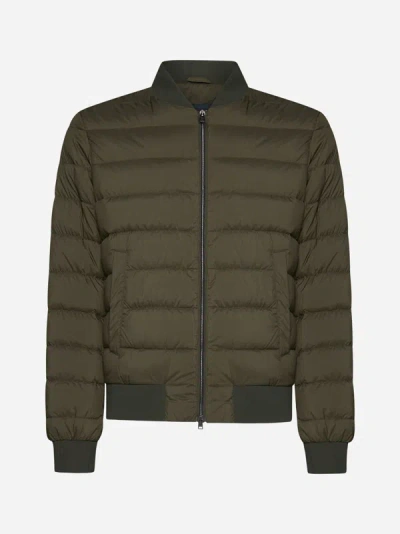Shop Herno L'aviatore Quilted Nylon Down Jacket In Green