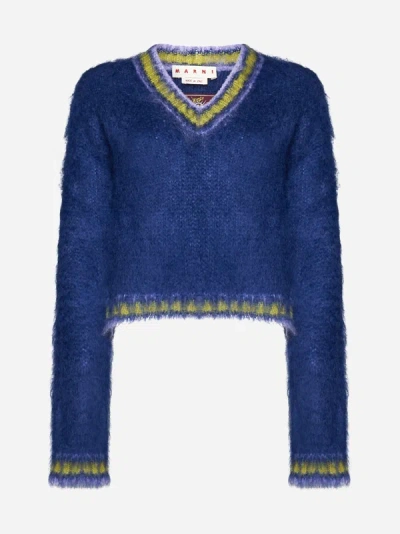 Shop Marni Mohair Sweater In Royal