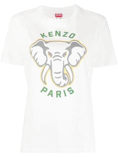 Shop Kenzo Logo Cotton T-shirt In White