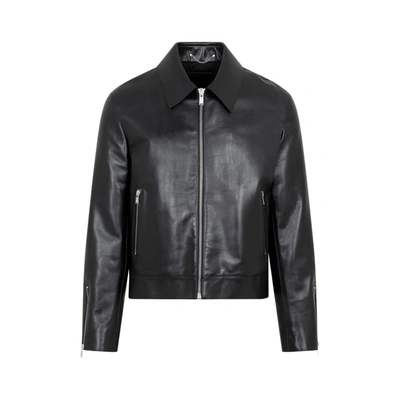 Shop Lanvin Leather Zipped Jacket In Black
