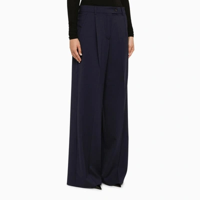 Shop Sportmax Palazzo Trousers In Blue